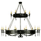 Meyda Lighting Warwick 66" 18-Light 2-Tier Dark Roast Chandelier With Ivory Faux Candlelight