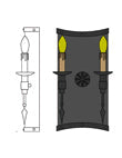 Meyda Lighting Warwick 7" 2-Light Dark Roast Wall Sconce