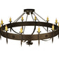 Meyda Lighting Warwick 72" 15-Light Gilded Tobacco Chandelier With Ivory Faux Candlelight