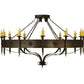 Meyda Lighting Warwick 72" 15-Light Gilded Tobacco Chandelier With Ivory Faux Candlelight