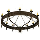 Meyda Lighting Warwick 72" 15-Light Gilded Tobacco Chandelier With Ivory Faux Candlelight