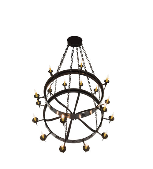 Meyda Lighting Warwick 72" 18-Light 2-Tier Gilded Iron Chandelier