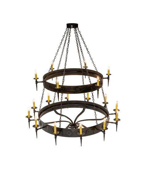 Meyda Lighting Warwick 72" 18-Light 2-Tier Gilded Iron Chandelier