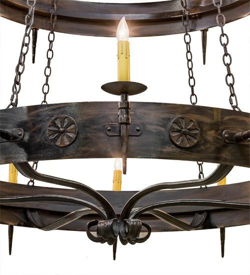 Meyda Lighting Warwick 72" 18-Light 2-Tier Gilded Iron Chandelier