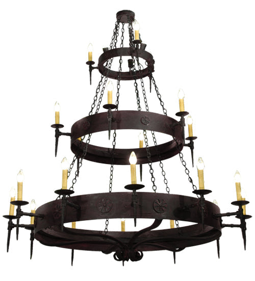 Meyda Lighting Warwick 72" 21-Light 3-Tier Dark Roast Chandelier