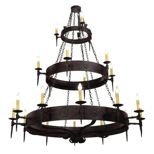 Meyda Lighting Warwick 72" 21-Light 3-Tier Dark Roast Chandelier