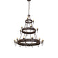 Meyda Lighting Warwick 72" 24-Light 2-Tier Copper Rust Chandelier With Ivory Faux Candlelight