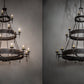 Meyda Lighting Warwick 72" 24-Light 2-Tier Copper Rust Chandelier With Ivory Faux Candlelight