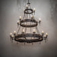 Meyda Lighting Warwick 72" 24-Light 2-Tier Copper Rust Chandelier With Ivory Faux Candlelight
