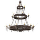 Meyda Lighting Warwick 72" 24-Light 2-Tier Copper Rust Chandelier With Ivory Faux Candlelight