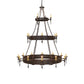 Meyda Lighting Warwick 72" 24-Light 2-Tier Copper Rust Chandelier With Ivory Faux Candlelight