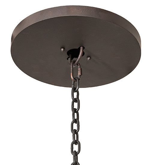 Meyda Lighting Warwick 72" 24-Light 2-Tier Copper Rust Chandelier With Ivory Faux Candlelight
