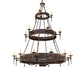 Meyda Lighting Warwick 72" 24-Light 2-Tier Copper Rust Chandelier With Ivory Faux Candlelight