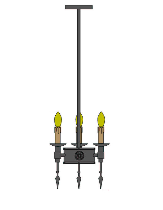 Meyda Lighting Warwick 8" 3-Light Dark Roast Mini Pendant Light