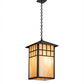 Meyda Lighting Watchtower 19" Craftsman Brown Pendant Light With Beige Iridescent Shade Glass