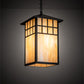 Meyda Lighting Watchtower 19" Craftsman Brown Pendant Light With Beige Iridescent Shade Glass