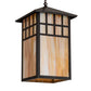 Meyda Lighting Watchtower 19" Craftsman Brown Pendant Light With Beige Iridescent Shade Glass