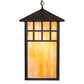 Meyda Lighting Watchtower 19" Craftsman Brown Pendant Light With Beige Iridescent Shade Glass
