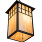 Meyda Lighting Watchtower 19" Craftsman Brown Pendant Light With Beige Iridescent Shade Glass