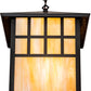 Meyda Lighting Watchtower 19" Craftsman Brown Pendant Light With Beige Iridescent Shade Glass
