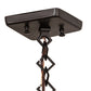Meyda Lighting Watchtower 19" Craftsman Brown Pendant Light With Beige Iridescent Shade Glass