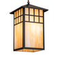 Meyda Lighting Watchtower 19" Craftsman Brown Pendant Light With Beige Iridescent Shade Glass