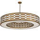 Meyda Lighting Watermere 60" 16-Light Burnished Gold Leaf Pendant Light With Laura White Shade