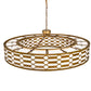 Meyda Lighting Watermere 60" 16-Light Burnished Gold Leaf Pendant Light With Laura White Shade