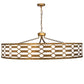 Meyda Lighting Watermere 60" 16-Light Burnished Gold Leaf Pendant Light With Laura White Shade