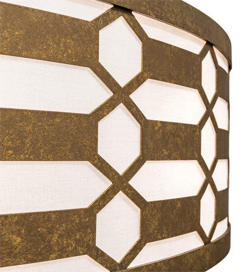 Meyda Lighting Watermere 60" 16-Light Burnished Gold Leaf Pendant Light With Laura White Shade