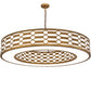 Meyda Lighting Watermere 60" 16-Light Burnished Gold Leaf Pendant Light With Laura White Shade
