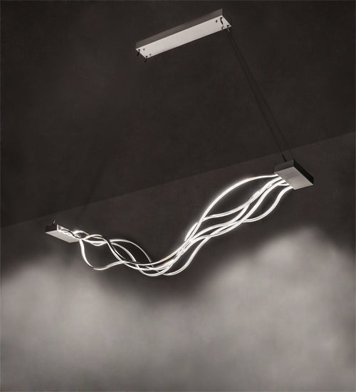 Meyda Lighting Wave 84" LED White Pendant Light With White Shade