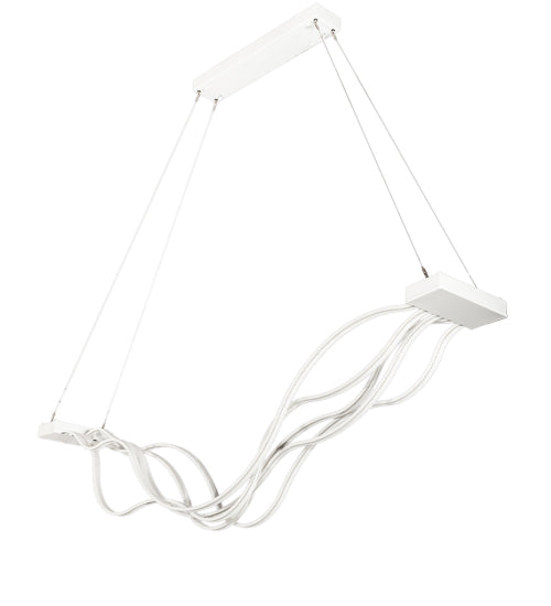 Meyda Lighting Wave 84" LED White Pendant Light With White Shade