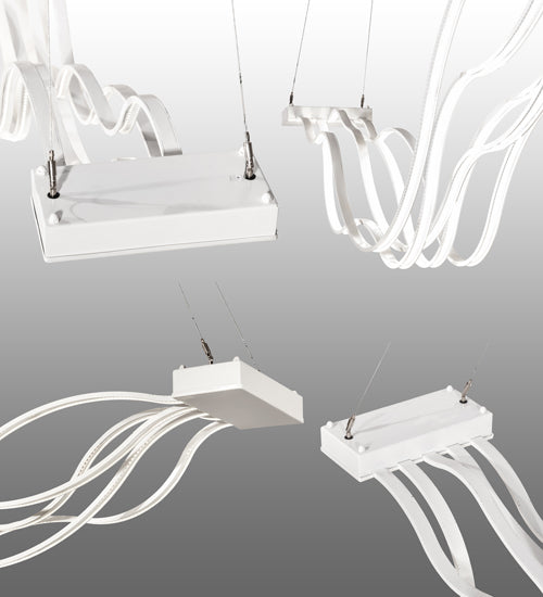 Meyda Lighting Wave 84" LED White Pendant Light With White Shade