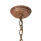 Meyda Lighting Waves 25" 4-Light Hand Painted Rust Inverted Pendant Light With White Statuario Idalight Shade