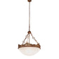 Meyda Lighting Waves 25" 4-Light Hand Painted Rust Inverted Pendant Light With White Statuario Idalight Shade