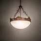 Meyda Lighting Waves 25" 4-Light Hand Painted Rust Inverted Pendant Light With White Statuario Idalight Shade