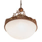 Meyda Lighting Waves 25" 4-Light Hand Painted Rust Inverted Pendant Light With White Statuario Idalight Shade