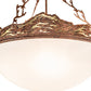 Meyda Lighting Waves 25" 4-Light Hand Painted Rust Inverted Pendant Light With White Statuario Idalight Shade