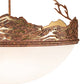 Meyda Lighting Waves 25" 4-Light Hand Painted Rust Inverted Pendant Light With White Statuario Idalight Shade