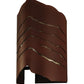 Meyda Lighting Wavey 10" 2-Light Red Rust Wall Sconce With Silver Mica Shade Glass