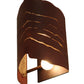 Meyda Lighting Wavey 10" 2-Light Red Rust Wall Sconce With Silver Mica Shade Glass