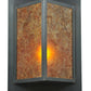 Meyda Lighting Wedge 11" Craftsman Brown Wall Sconce With Amber Mica Shade Glass