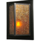 Meyda Lighting Wedge 11" Craftsman Brown Wall Sconce With Amber Mica Shade Glass