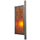Meyda Lighting Wedge 11" Craftsman Brown Wall Sconce With Amber Mica Shade Glass