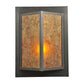 Meyda Lighting Wedge 11" Craftsman Brown Wall Sconce With Amber Mica Shade Glass