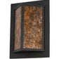 Meyda Lighting Wedge 11" Wrought Iron Wall Sconce With Amber Mica Shade Glass