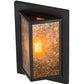 Meyda Lighting Wedge 11" Wrought Iron Wall Sconce With Amber Mica Shade Glass