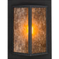 Meyda Lighting Wedge 11" Wrought Iron Wall Sconce With Amber Mica Shade Glass