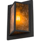 Meyda Lighting Wedge 11" Wrought Iron Wall Sconce With Amber Mica Shade Glass
